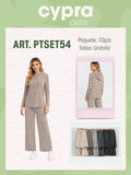 Conjunto de sudadera con capucha y pantalón a rayas-PTSET54