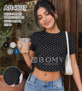 Crop top con estampado de puntos-AR4607
