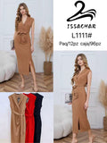 Vestido con solapa y lazo-L1111#