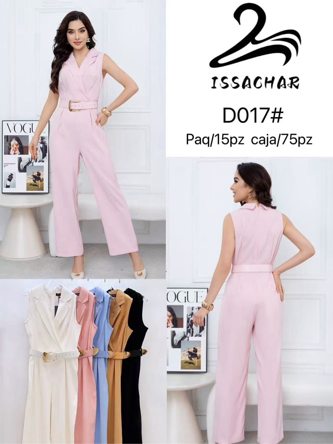 Jumpsuit con cinturón-D017#