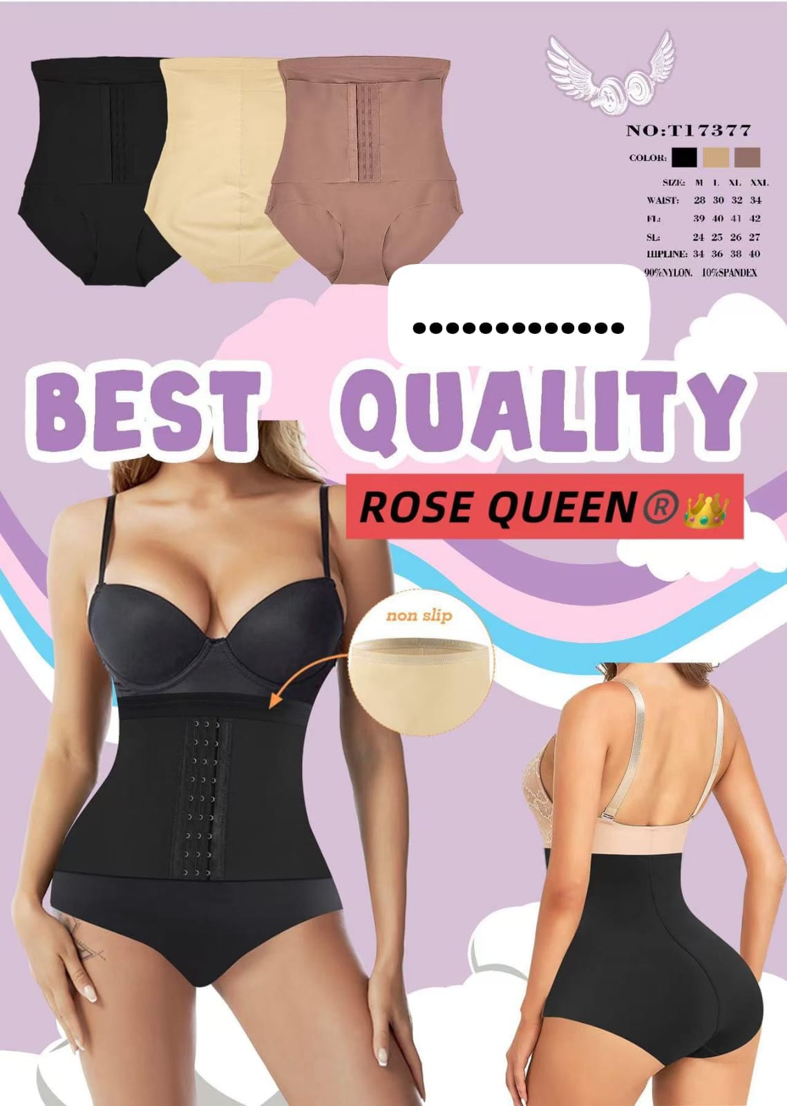 Faja tipo panty con broches-T17377