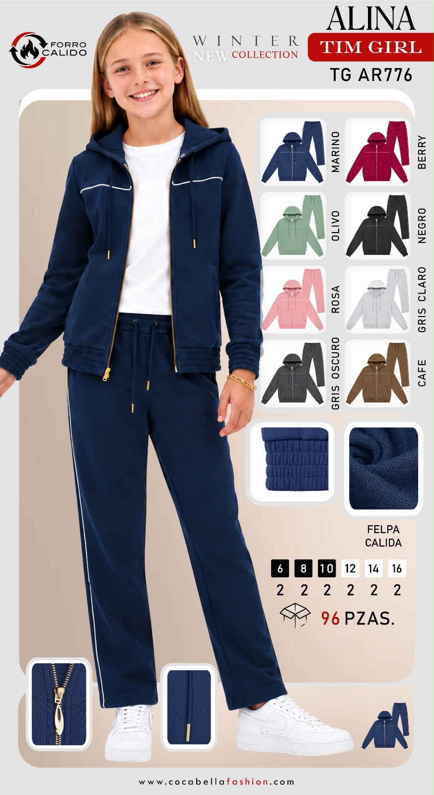 Conjunto de sudadera con capucha y pantalón-TG AR776