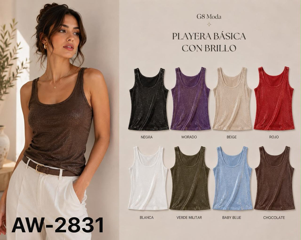 Playera básica con brillo-BLU-AW-2831