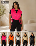 Chaleco acolchado crop con capucha-NP26160