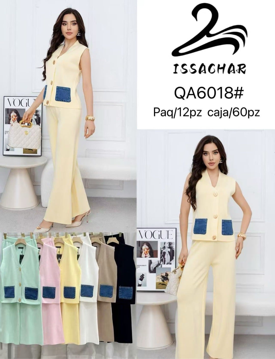 Conjunto de chaleco y pantalón-QA6018#