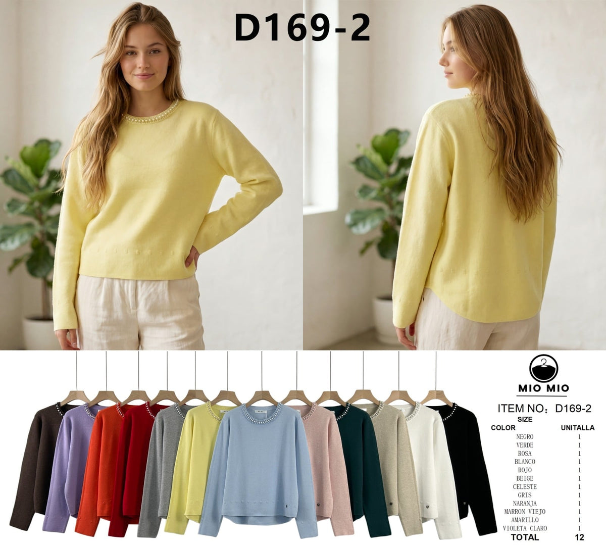 Suéter con cuello decorado-D169-2