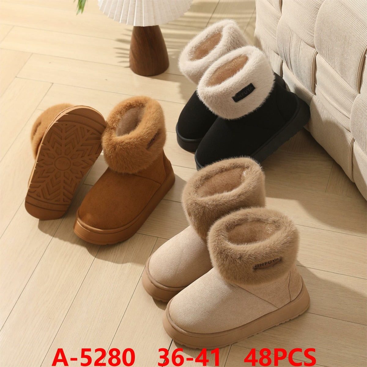 Botas de invierno con forro de felpa-A-5280