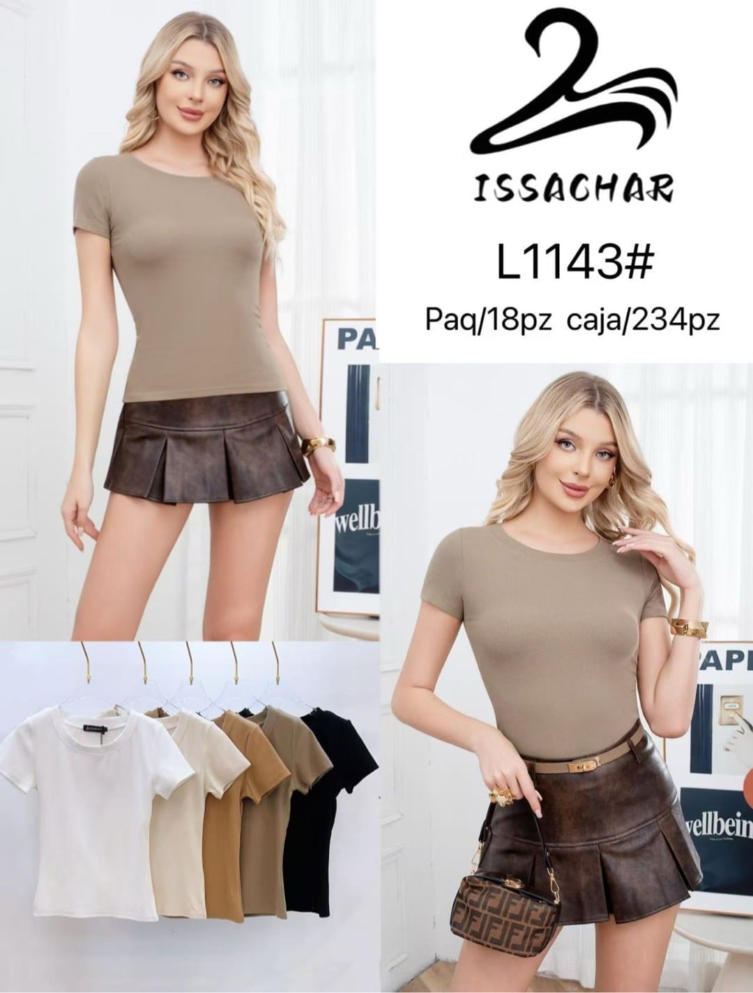 Playera básica de manga corta-L1143#