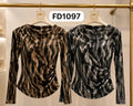 Blusa de manga larga estampado animal-FD1097