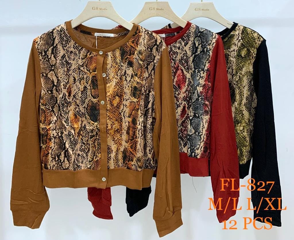 Cárdigan con estampado de serpiente-FL-827