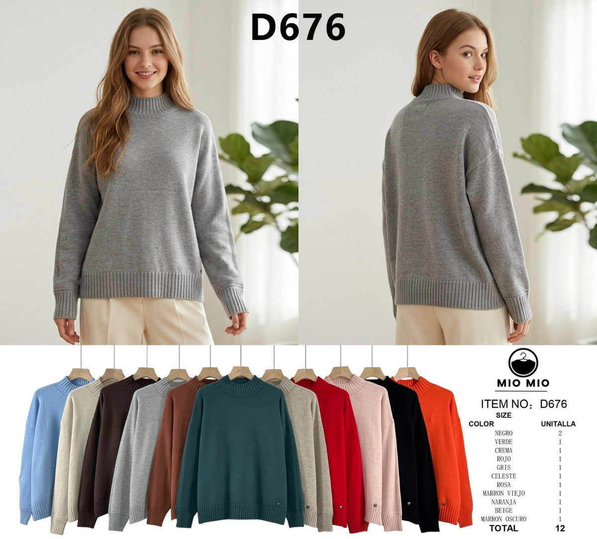 Suéter cuello alto-D676