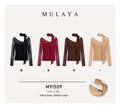 Blusa con puntos y bufanda integrada-M91509