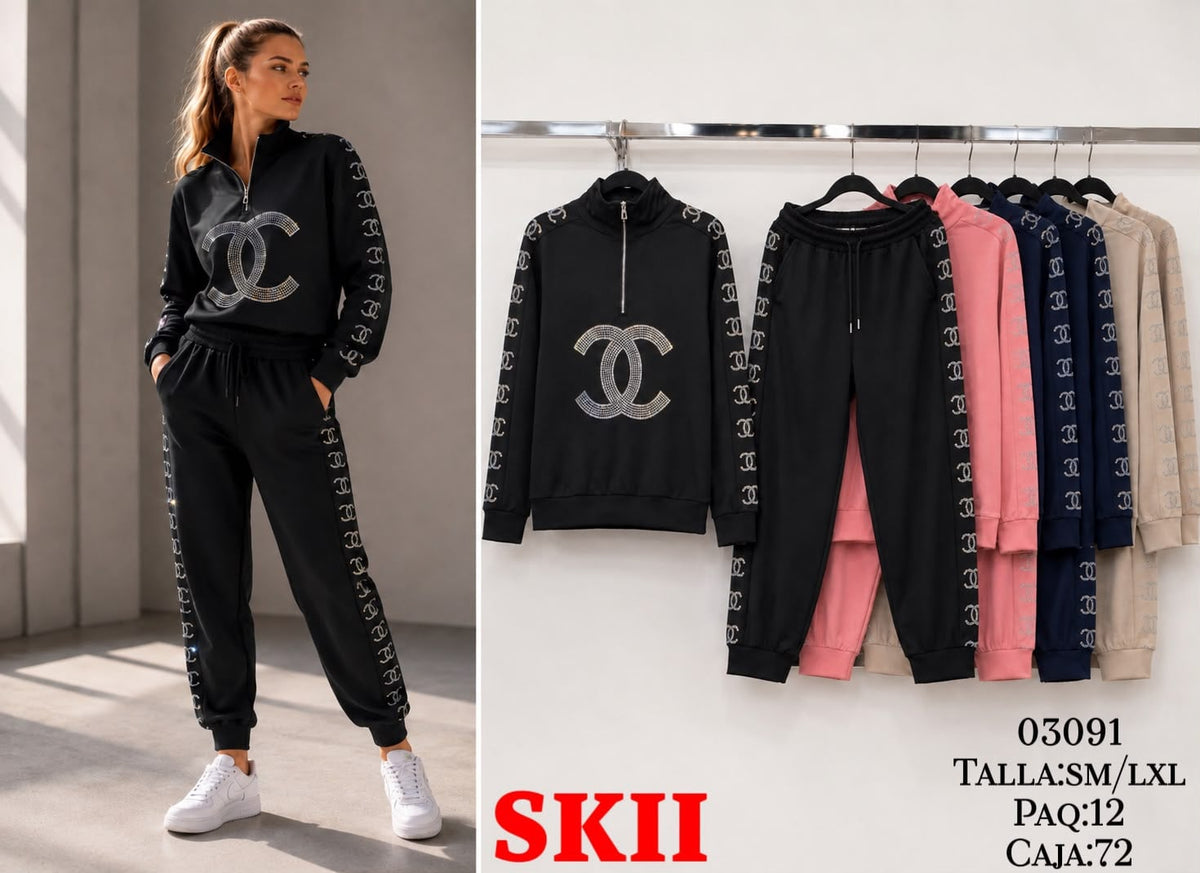 Conjunto deportivo con logo-03091