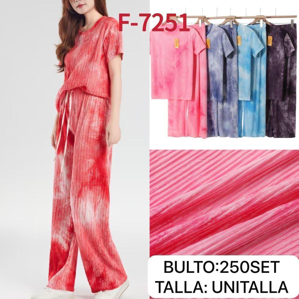 Conjunto plisado tie dye-F-7251