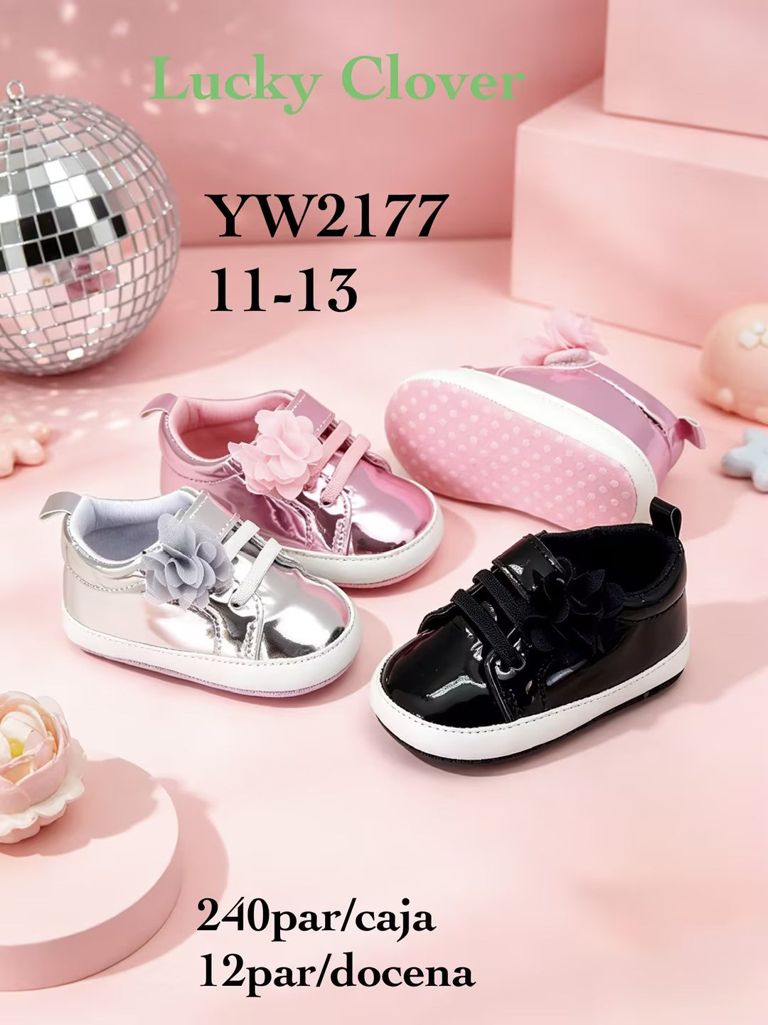 Tenis para bebé con flor-YW2177