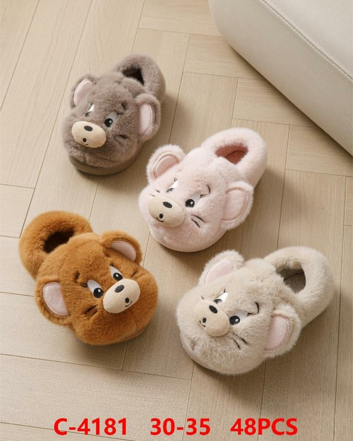 Pantuflas de ratón de peluche-C-4181