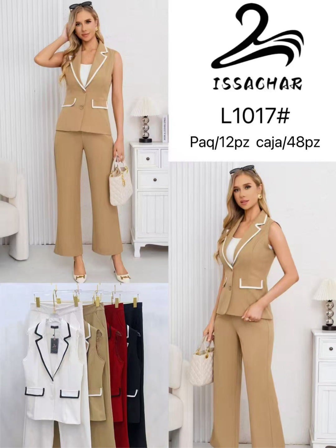 Conjunto de chaleco y pantalón-L1017#