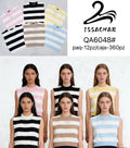Top de punto rayado-QA6048#