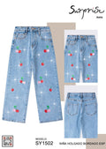 Jeans Niña Holgado Bordado Surprise-SY1502