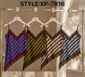 Top de tirantes con encaje y estampado de rayas-XP-7816
