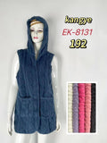 Chaleco con capucha de textura tipo peluche-KANCHA-EK8131
