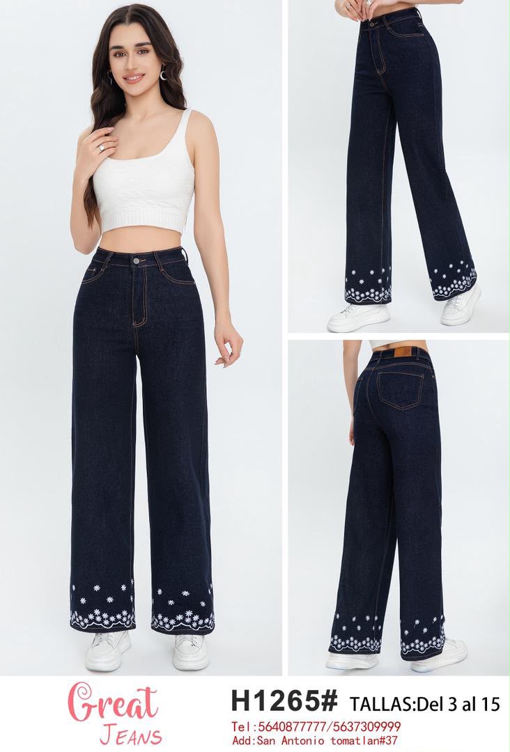 Jeans corte recto-H1265#