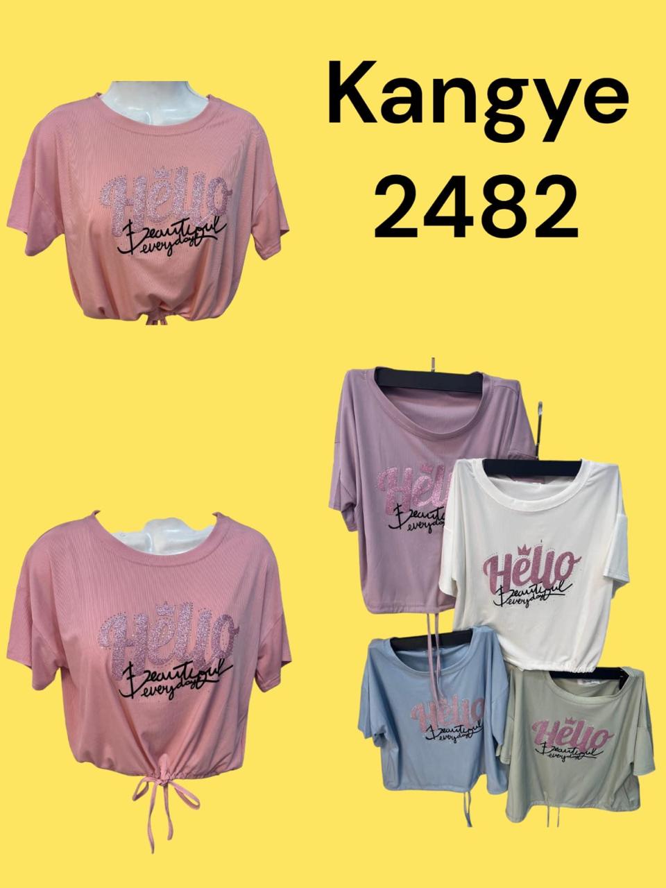 Playera Crop Top con estampado-2482