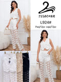 Conjunto de chaleco y pantalón de encaje-L924#
