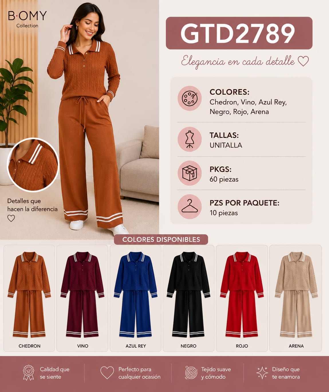 Conjunto de suéter y pantalón-GTD2789