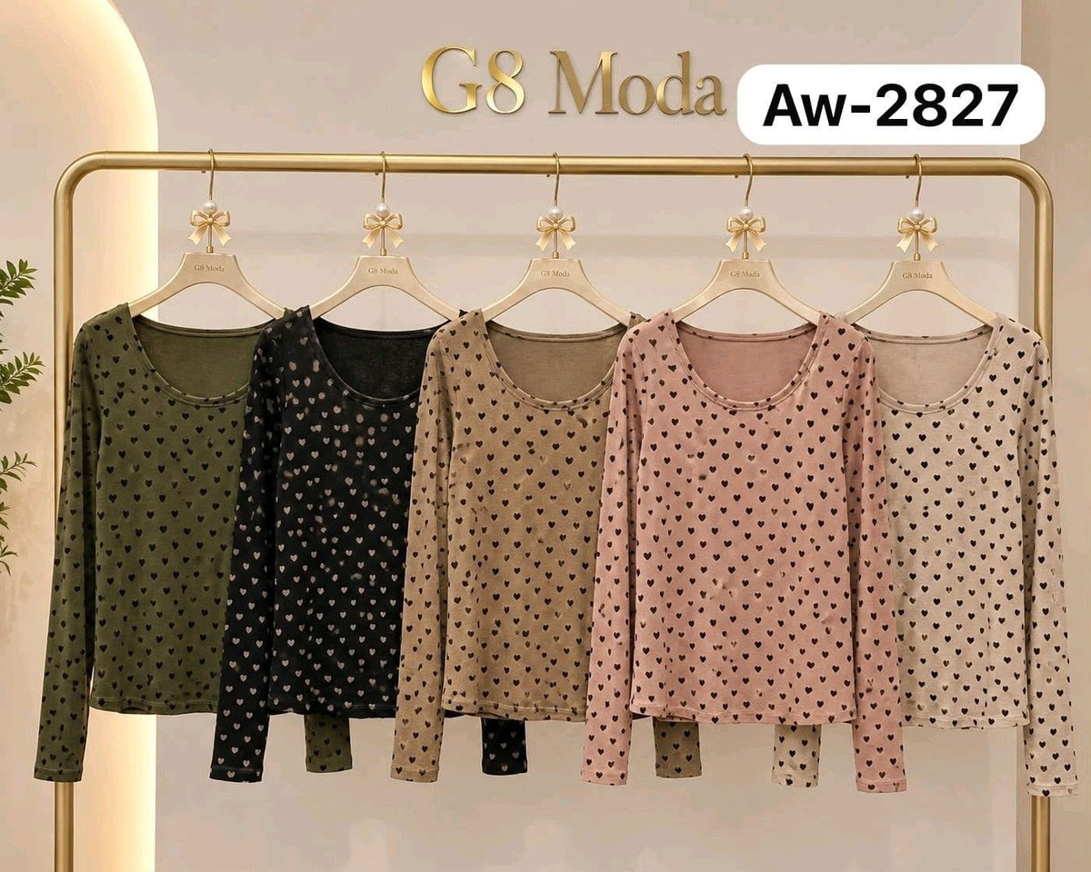 Blusa manga larga estampado corazones-AW-2827