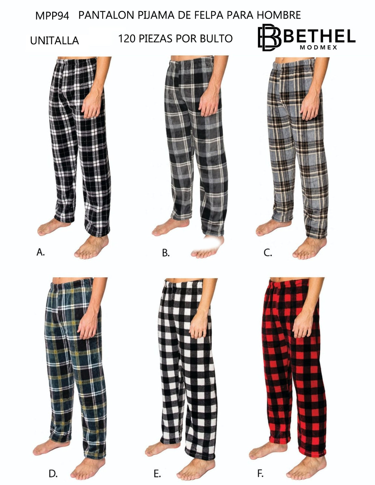 Pantalón de pijama de felpa para hombre-MPP94