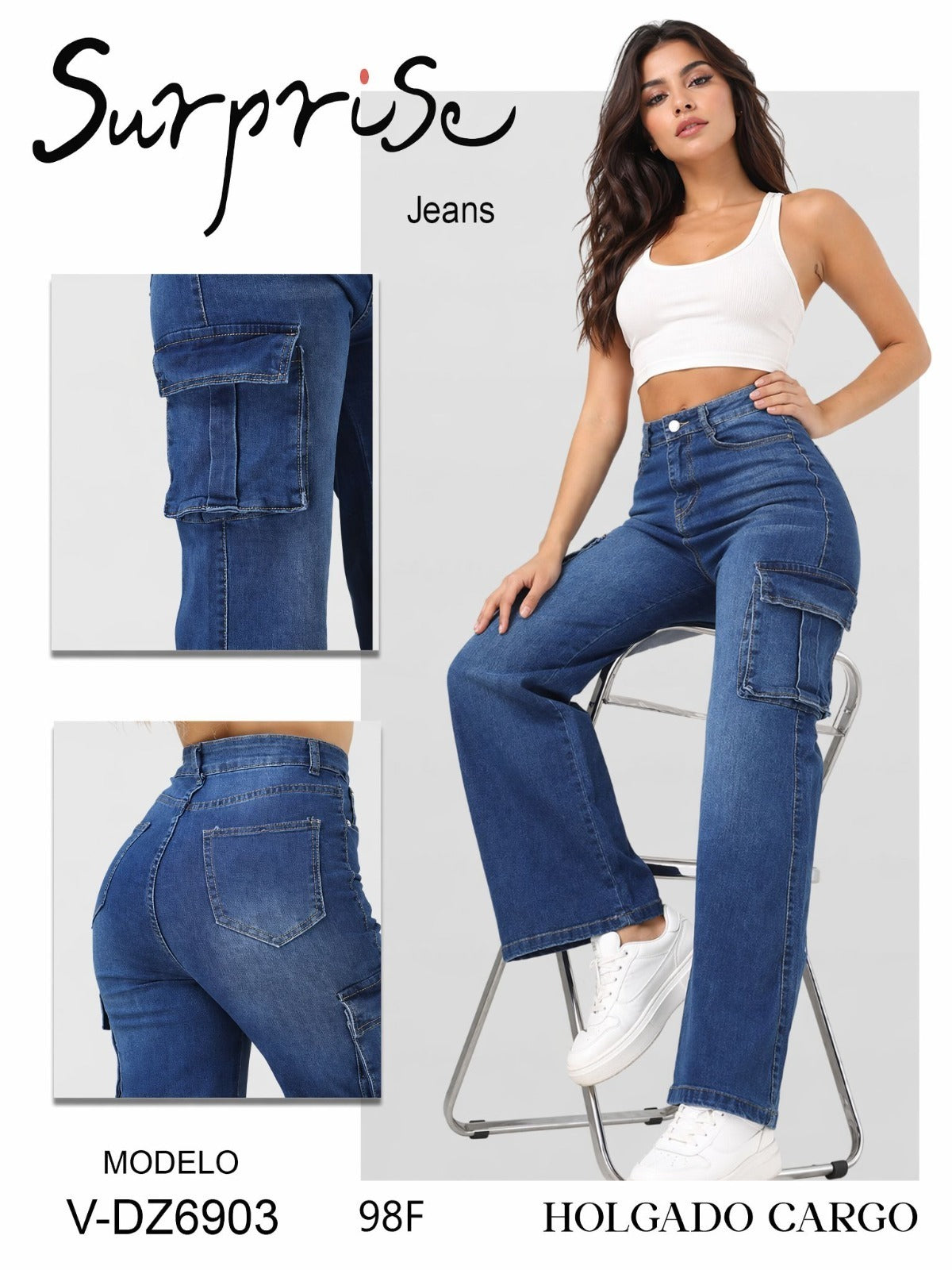 Jeans Cargo-V-DZ6903-1