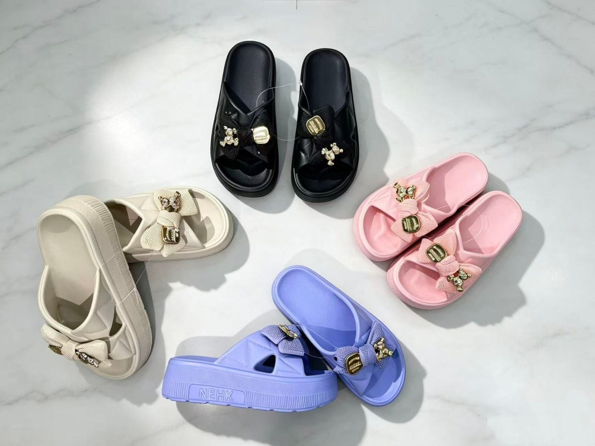 Sandalias con plataforma y lazo-BN-0047