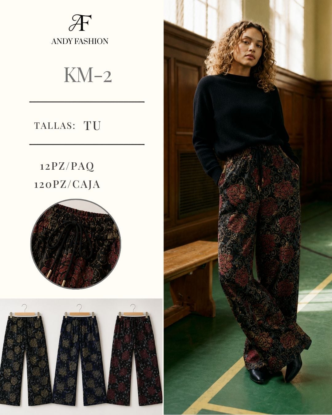 Pantalón estampado floral-KM-2