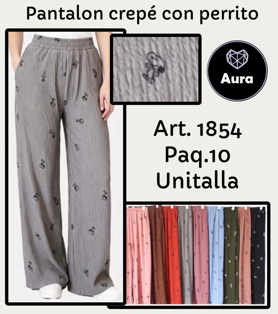 Pantalón crepé con perrito-1854