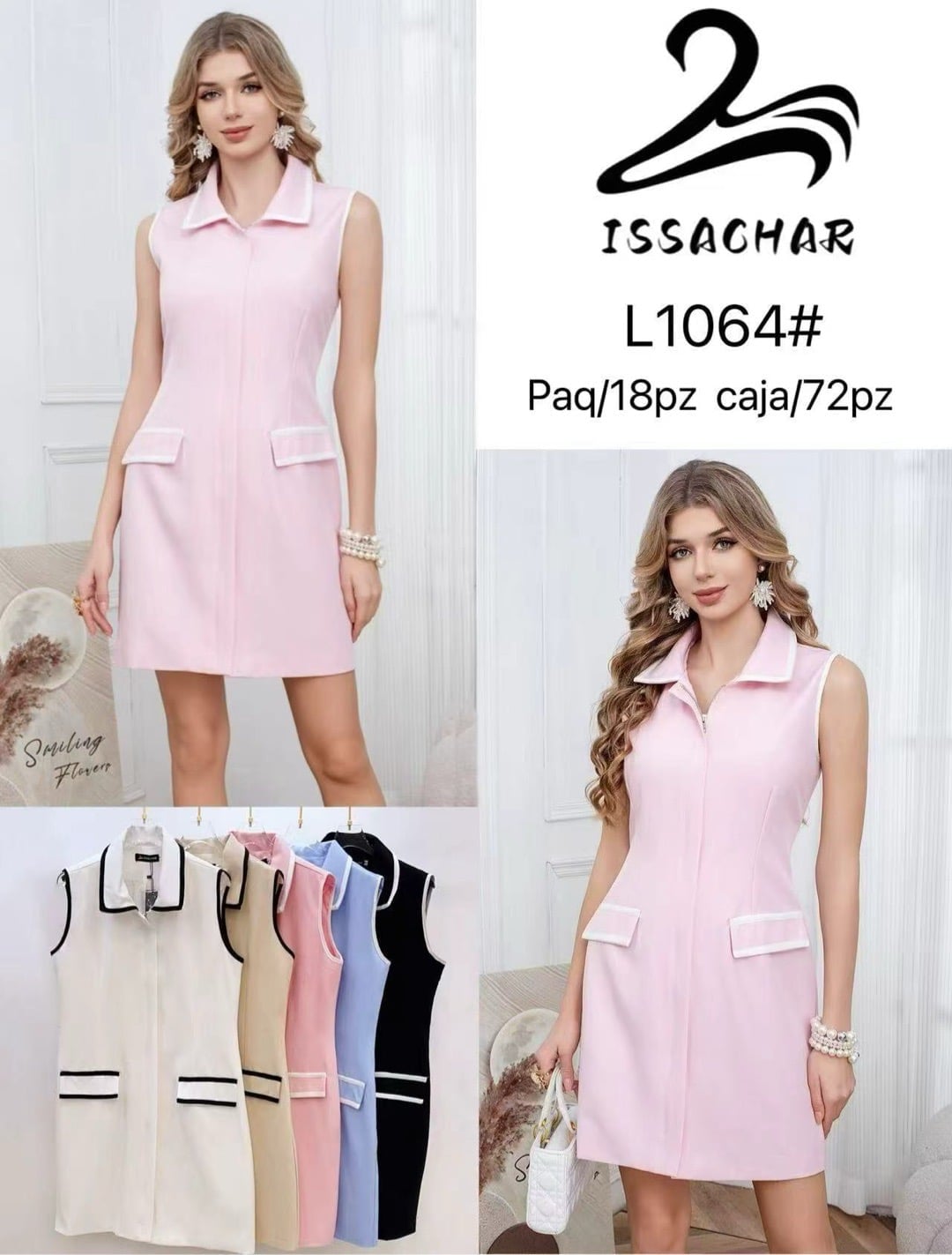 Vestido con cierre y bolsillos-L1064