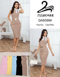 Vestido con bolsillos y cinturón-QA6098#