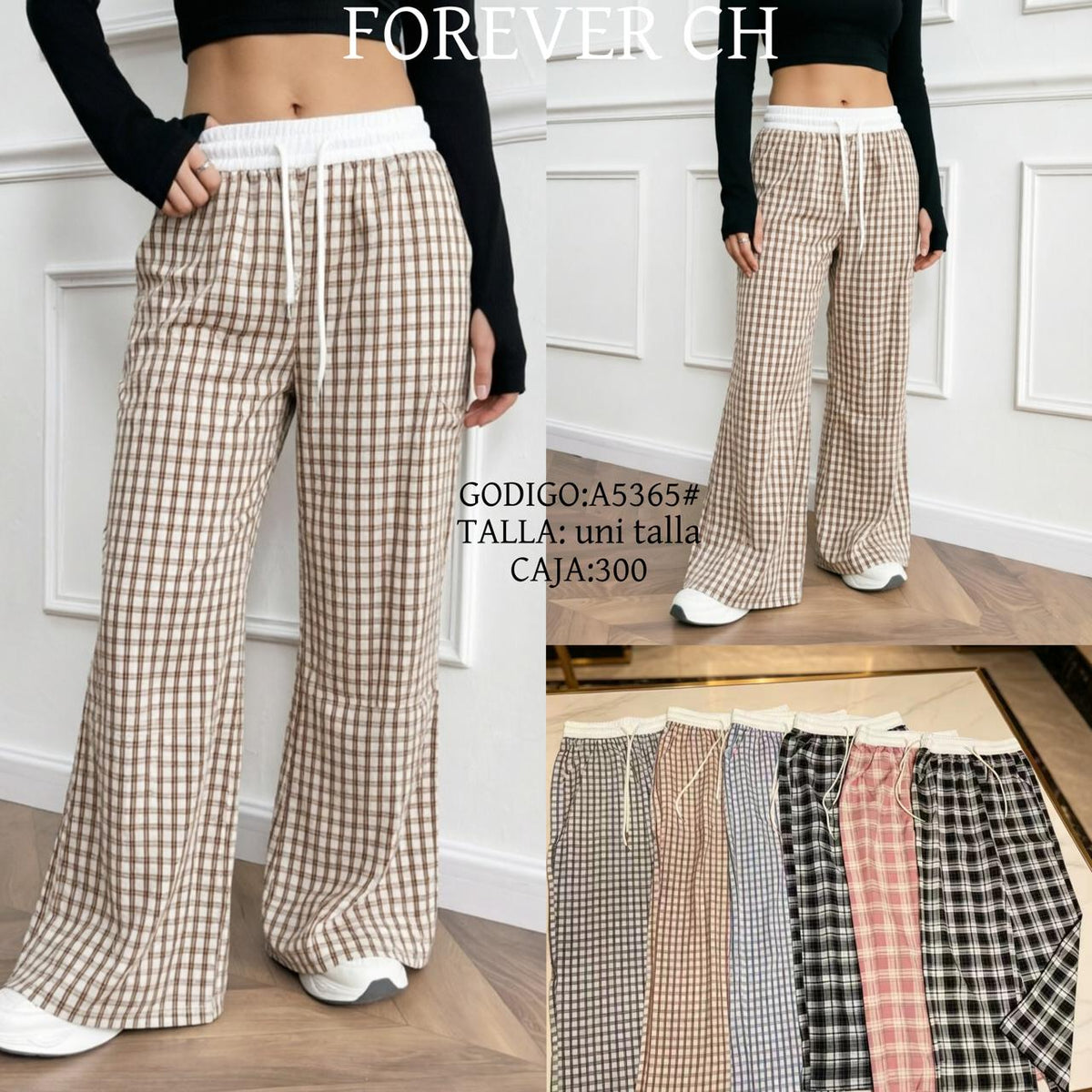 Pantalón a cuadros-A5365#