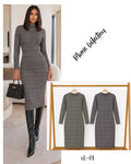 Vestido midi con estampado de cuadros-VC-01
