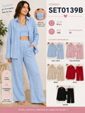 Conjunto de camisa, top y pantalón-SET0139B