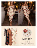 Vestido ajustado con estampado floral y puntos-M91367