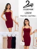 Vestido corto con tirantes-L951#