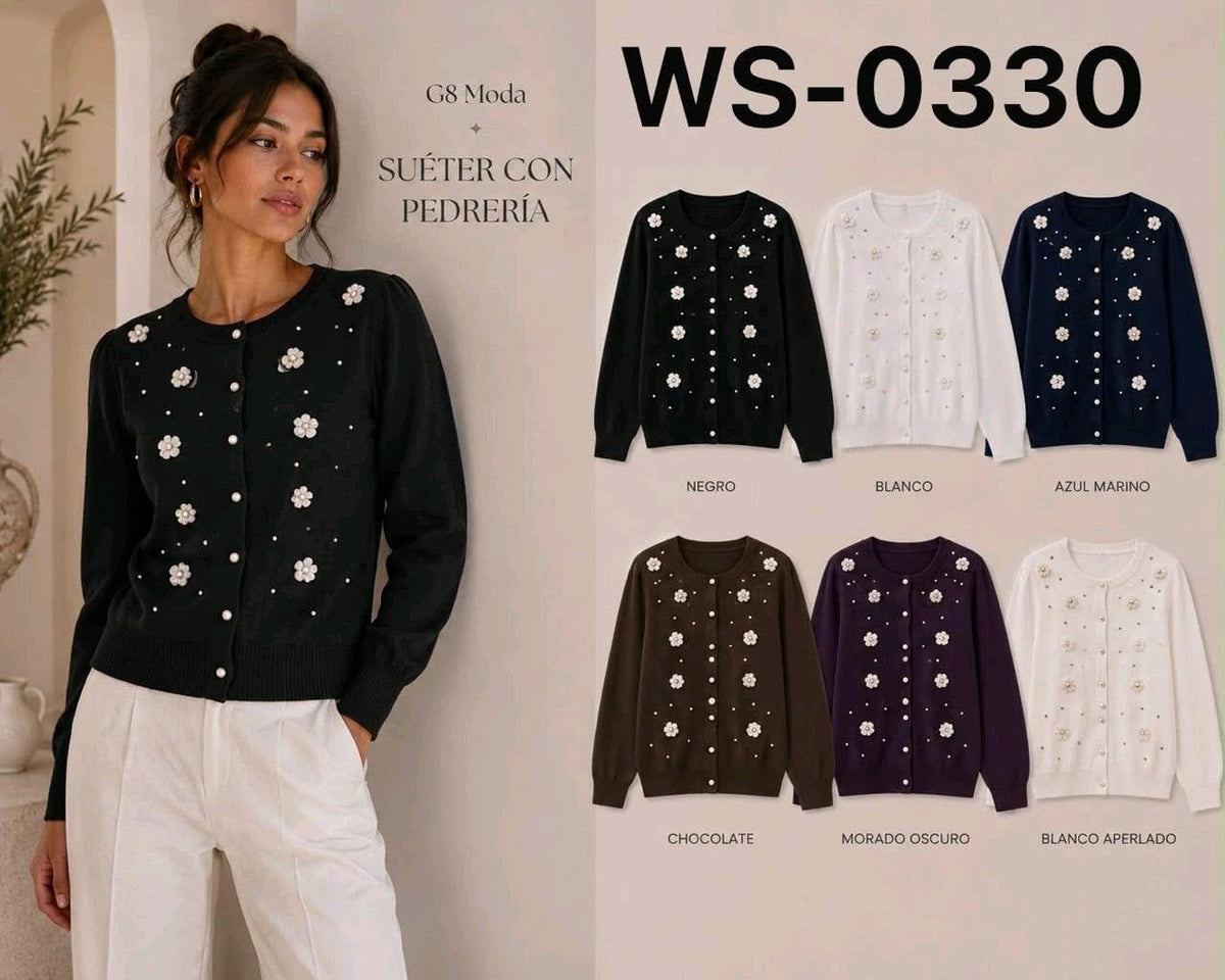 Suéter con pedrería-SUE-WS-0330