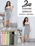 Vestido tipo tank con estampado-QA6007#