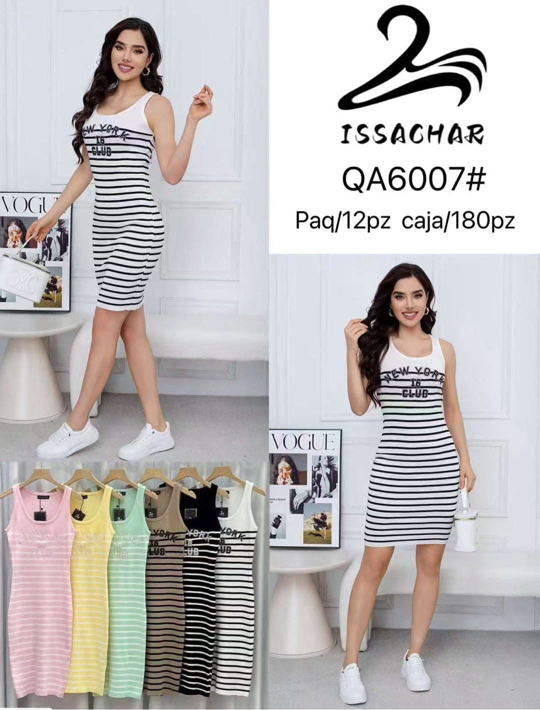 Vestido tipo tank con estampado-QA6007#