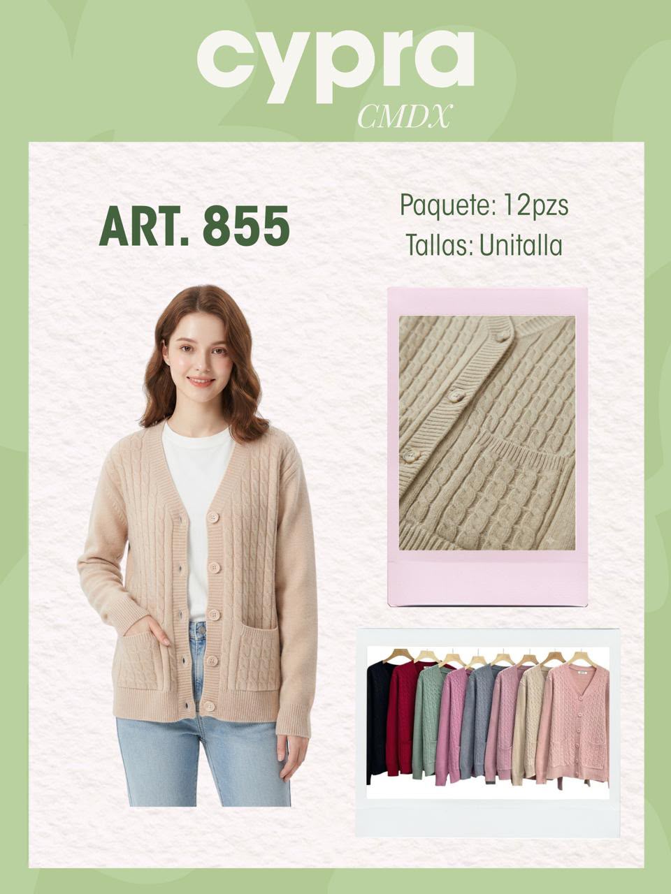 Cardigan de punto con botones-855