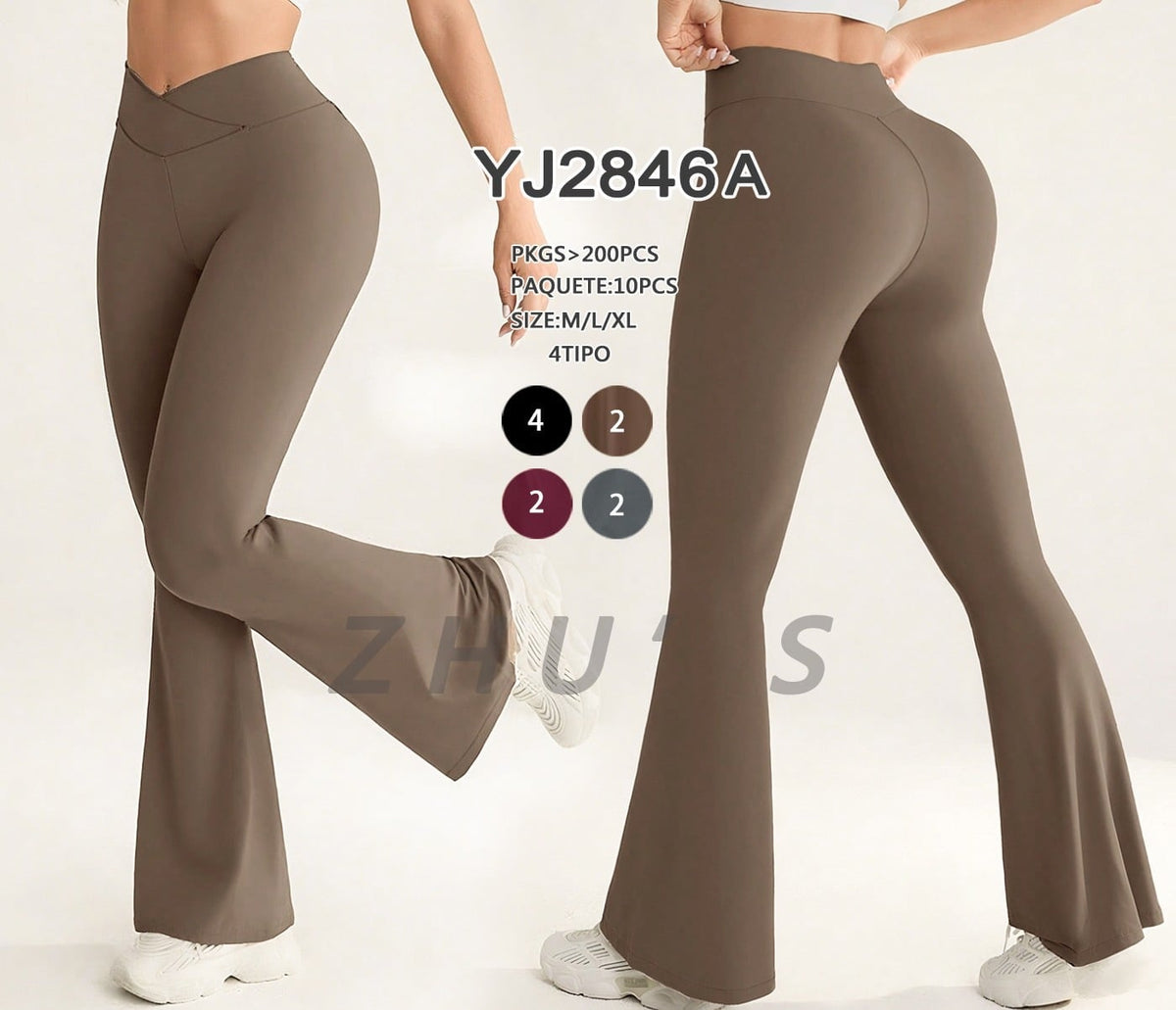 Leggings deportivos acampanados-YJ2846A