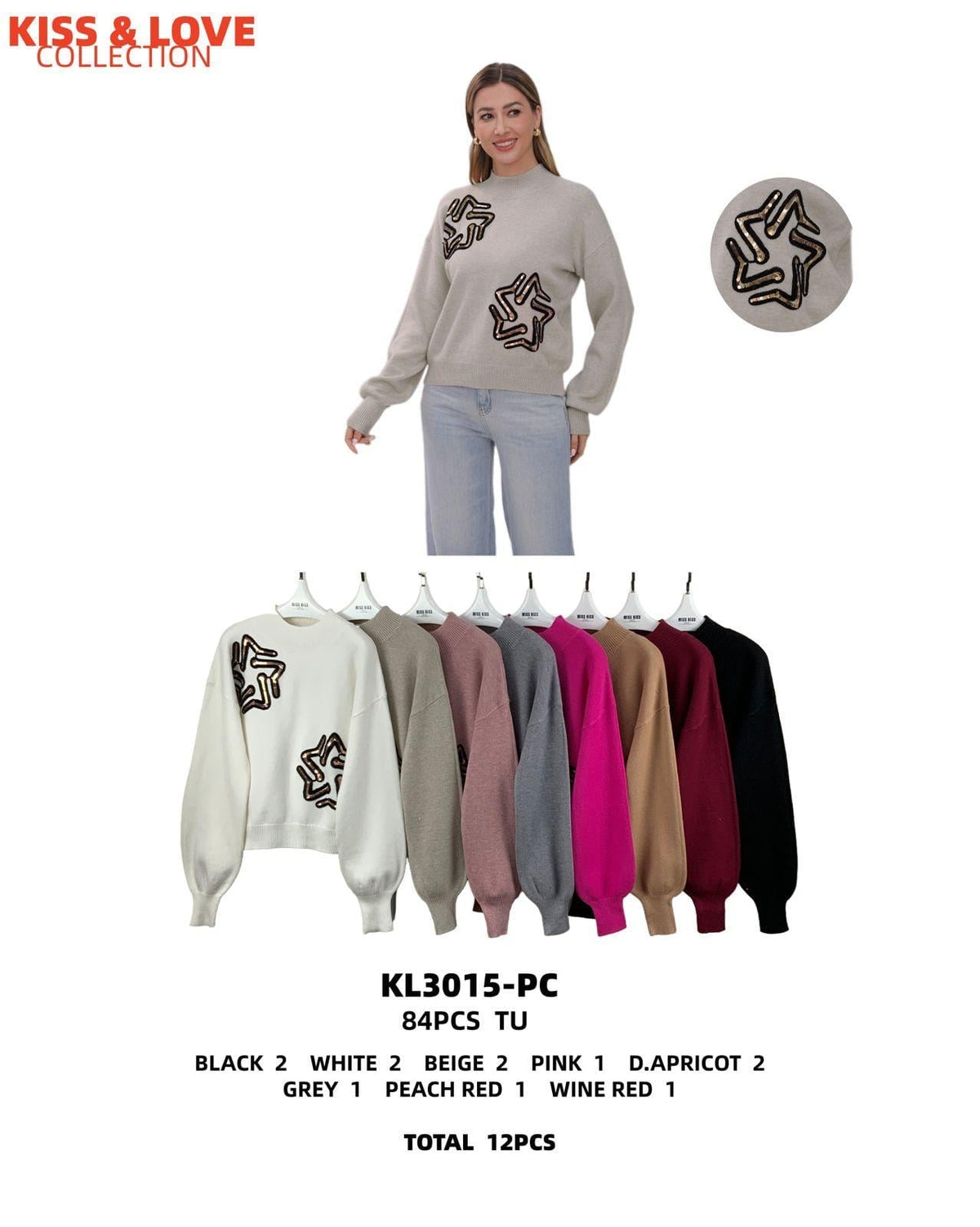 Suéter con apliques-KL3015-PC
