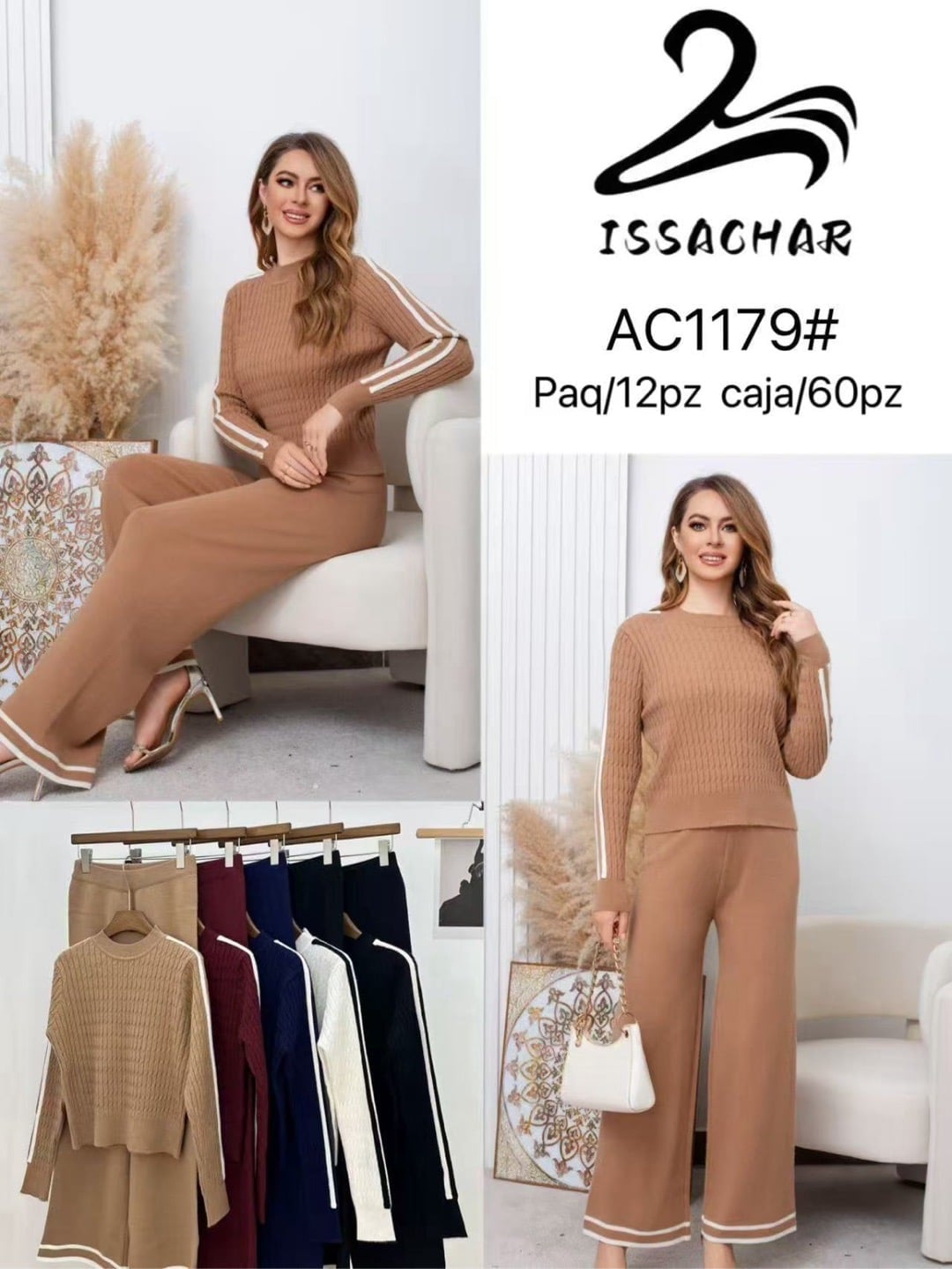 Conjunto de suéter y pantalón-AC1179#