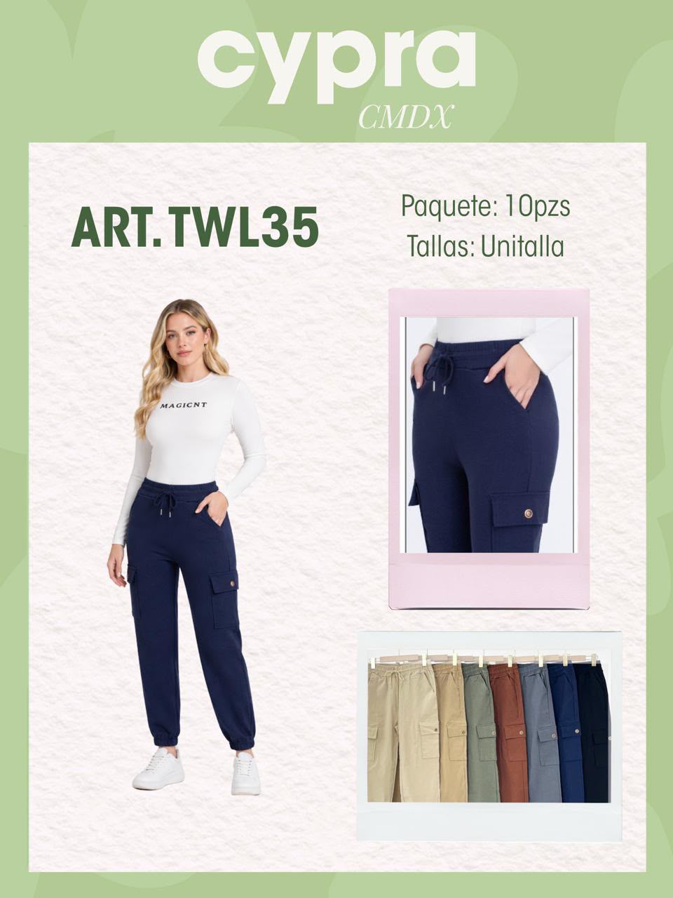 Pantalón cargo tipo jogger-TWL35